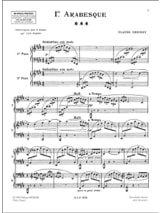 1ère Arabesque. 2 Pianos - DEBUSSY - Partition - Piano